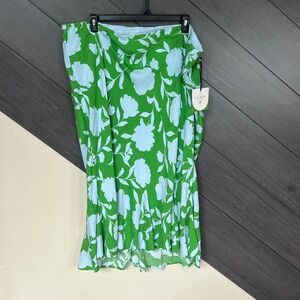 Kate Spade Flare Floral Midi Skirt Linen Blend